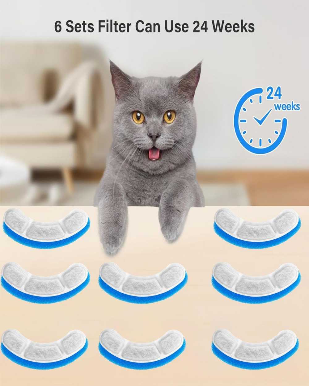 8PCS Cat Water Fountain Filter