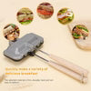 Non-Stick Sandwich Frying Pan – Double Sided Grill Toaster with Wooden Handle